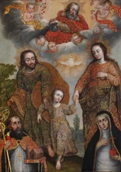 Double Trinité avec Saint Augustin et Sainte Catherine de Sienne